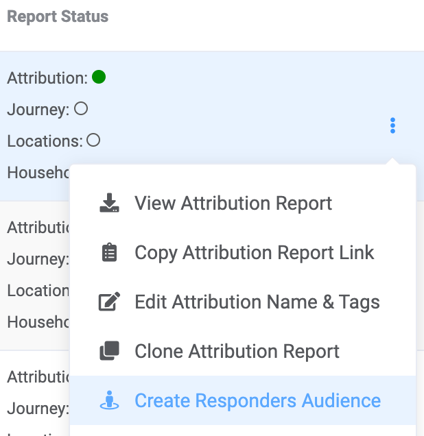 Attribution Report Actions